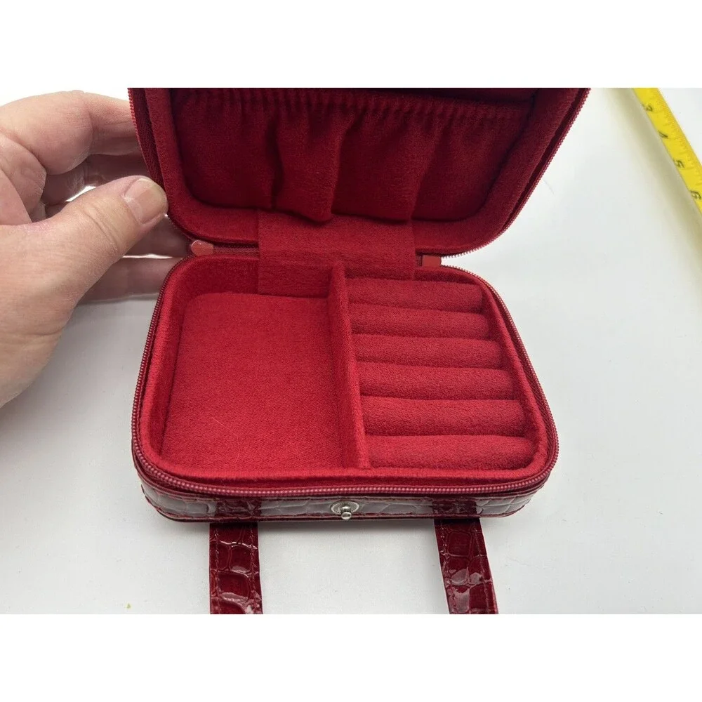 Vinyl Travel Jewelry  Storage Organizer Earring Ring Holder Display Case Box
